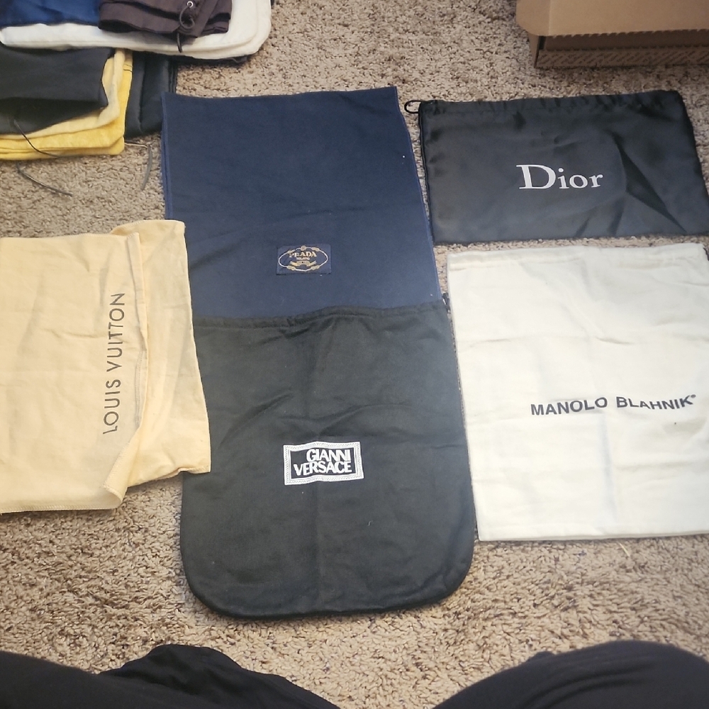 Designer Dust Bags Collection - Louis Vuitton, Versace, Dior, Manolo Blahnik Pra